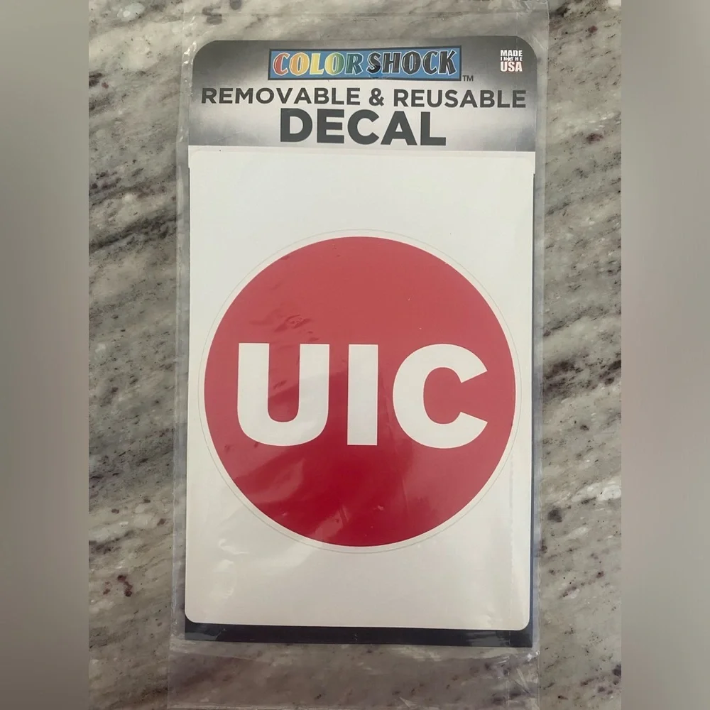 UIC | exterior vehicle window sticker University of IL at Chicago | reusable